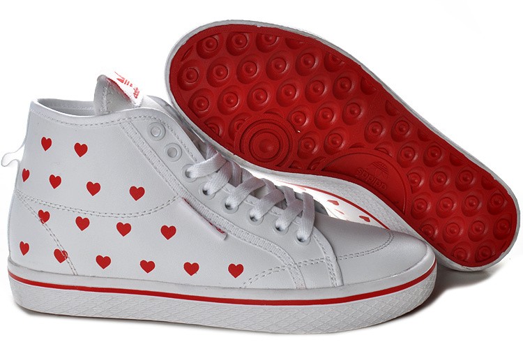 Womens adidas Originals Honey MID White Red Loving heart
